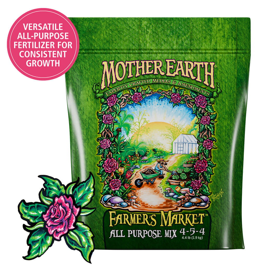 Mother Earth Farmer’s Market Mix 4-5-4 – All Purpose Plant Fertilizer for Vegetables, Flowers &amp; Herbs