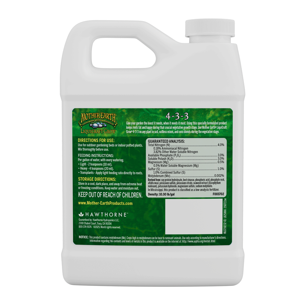 LiquiCraft Grow Vegetative Plant Fertilizer 4-3-3
