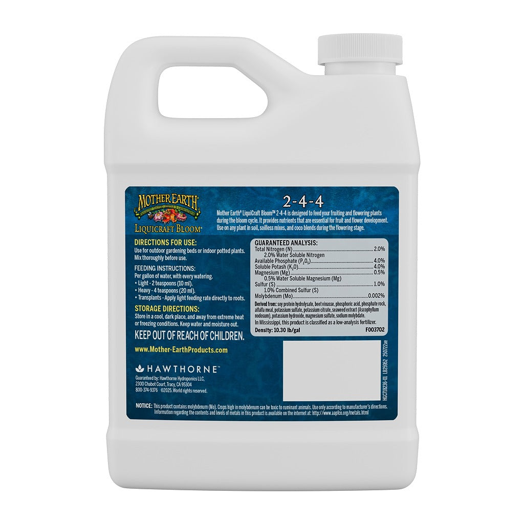 where to buy mother plant fertilizer Mother Earth LiquiCraft Bloom 2-4-4 – Flowering Plant Fertilizer