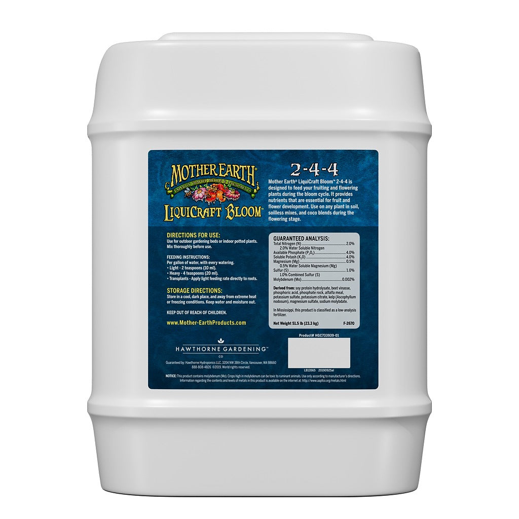 mother co plants fertilizer Mother Earth LiquiCraft Bloom 2-4-4 – Flowering Plant Fertilizer