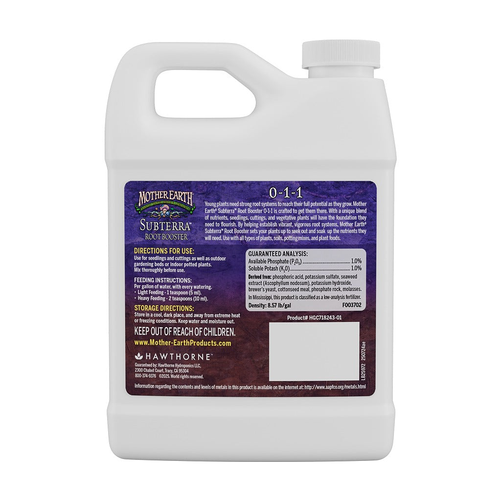 Mother Earth Subterra Root Booster 0-1-1 – Liquid Root Supplement