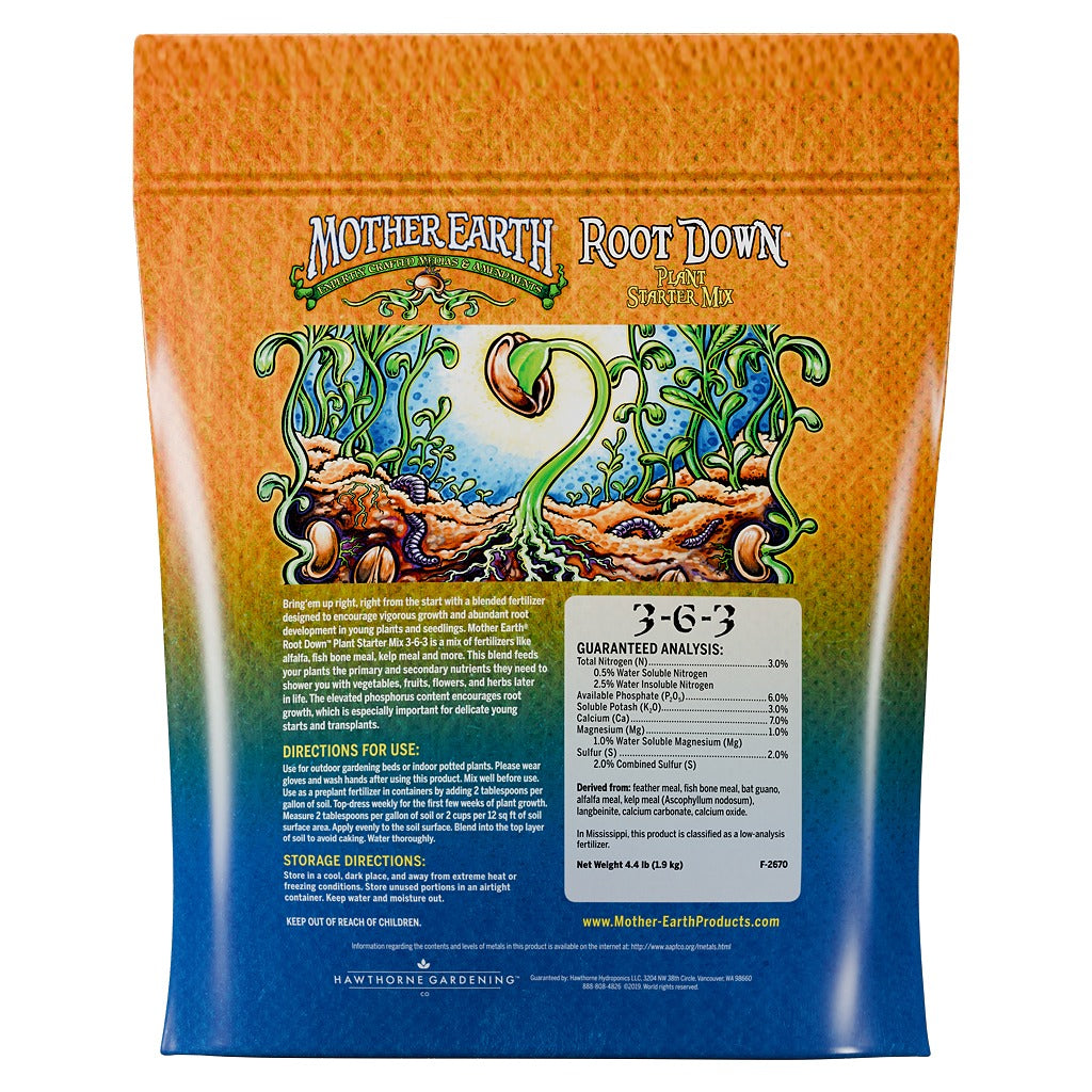 mother co plants fertilizer Mother Earth Root Down Starter Mix 3-6-3 – Plant Fertilizer