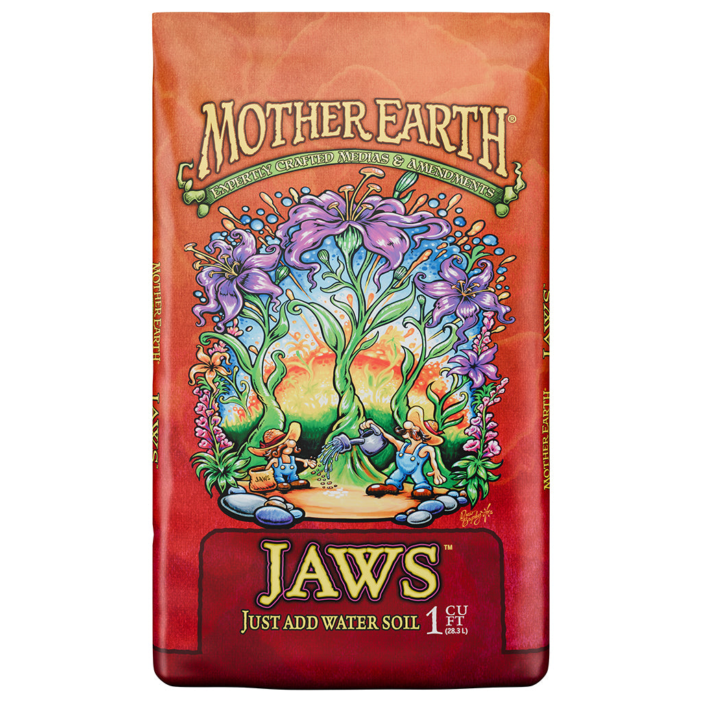 Mother Earth JAWS soil package with colorful design on a white background